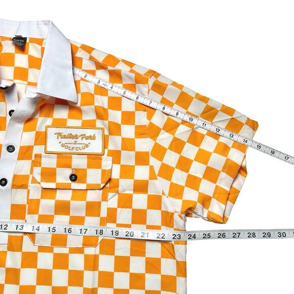 Trailer Park Golf Club | Men | Vol Gold Checker Member Golf Polo Shirt | Medium - Picture 5 of 15